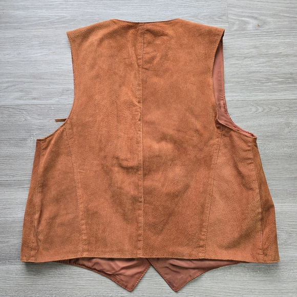 Fringed Suede Vest in Rusty Orange Bohemian Western - Picture 2 of 13